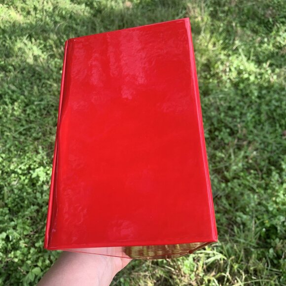 YSL Yves Saint Laurent Red Chevron Quilted Clutch Limited Edition - Picture 14 of 16